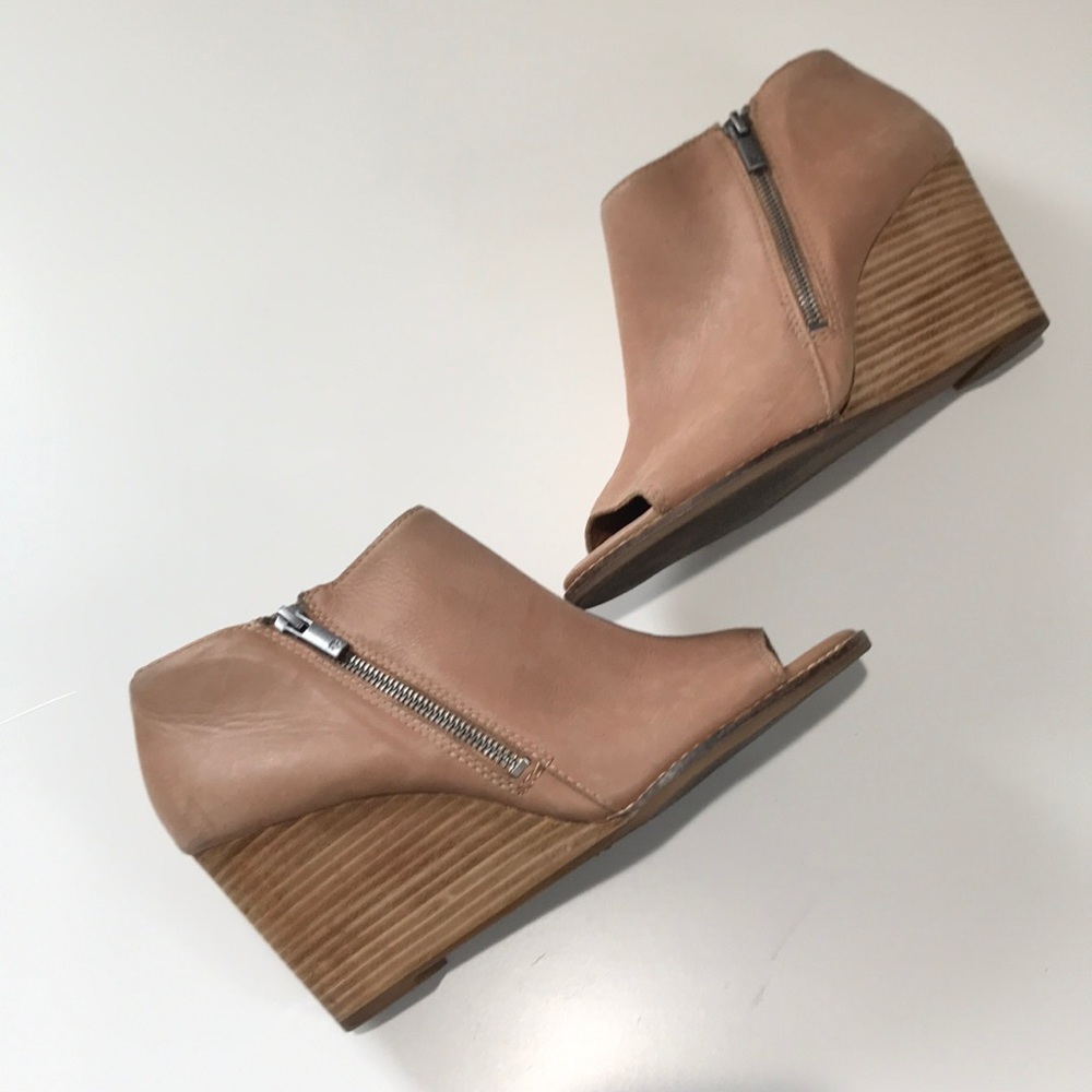 Lucky Brand Suede Wedge with 3.5" Wood Heel